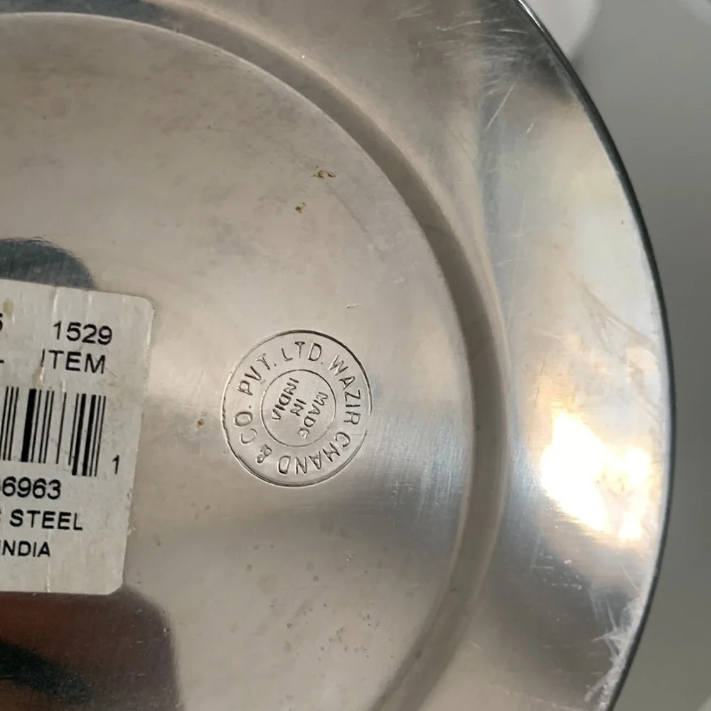 wazir chand & co pvt‎ ltd ice backed stainless steel with handles made in India